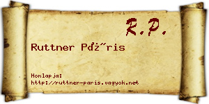 Ruttner Páris névjegykártya